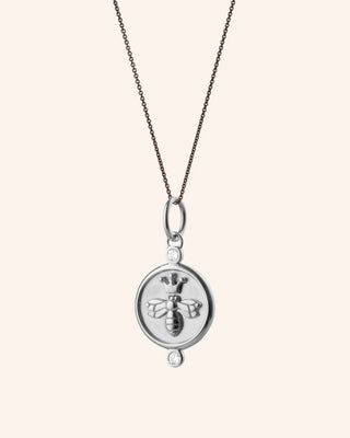 "Queen Bee" Sterling Silver Necklace with White Sapphires thumbnail
