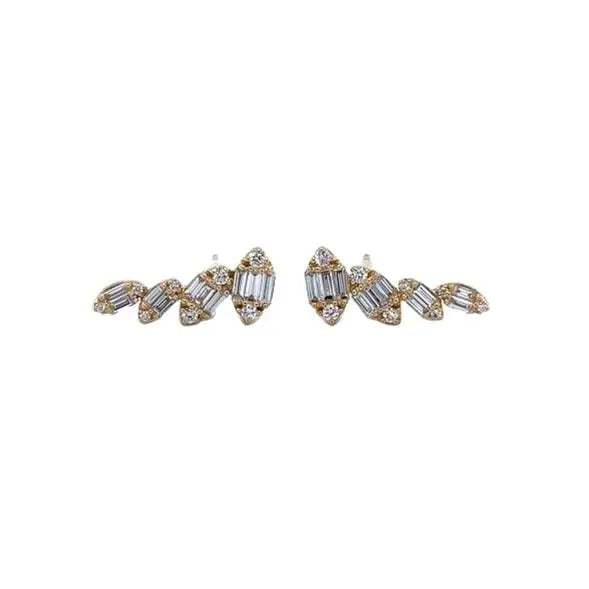 18K Yellow Gold Climber Earrings