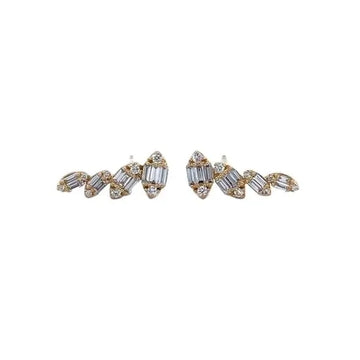 18K Yellow Gold Climber Earrings
