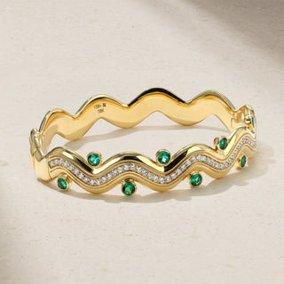 Riva Surge Emerald and Diamond Bangle thumbnail