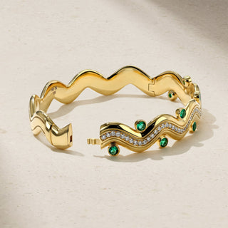 Riva Surge Emerald and Diamond Bangle thumbnail