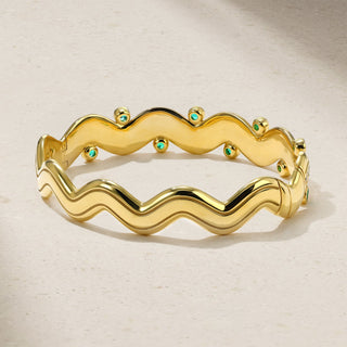 Riva Surge Emerald and Diamond Bangle thumbnail