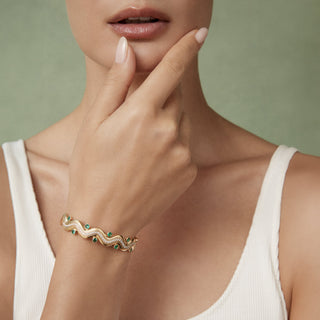 Riva Surge Emerald and Diamond Bangle thumbnail