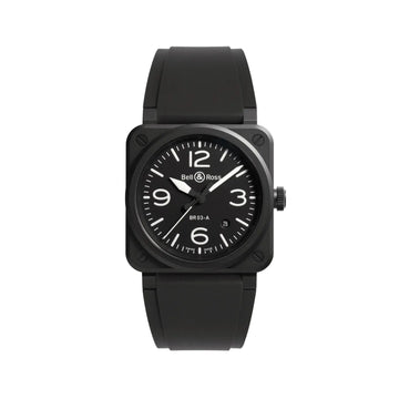 BR03 AUTO 41 BLACK MAT CERAMIC 41MM RUBBER STRAP