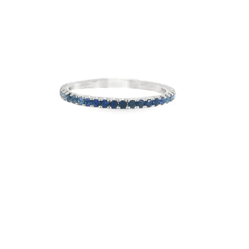 18K White Gold Band with Blue Sapphires