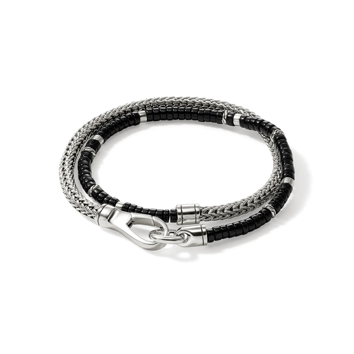John Hardy Heishi Chain Wrap, Sterling Silver, Hardstones, 4MM
