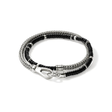 John Hardy Heishi Chain Wrap, Sterling Silver, Hardstones, 4MM