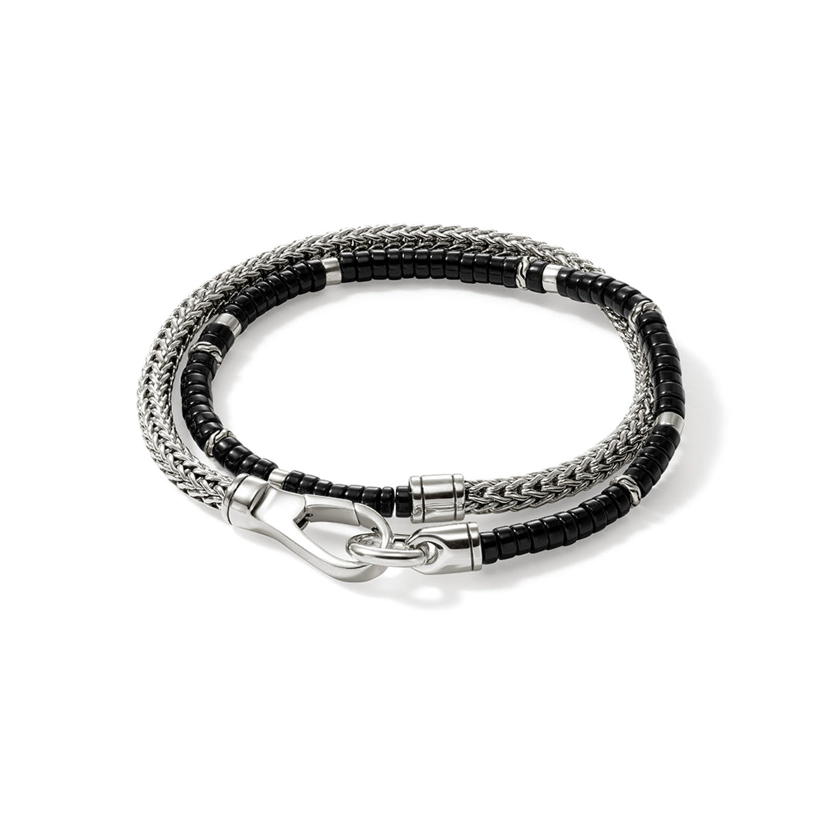 Heishi Chain Wrap, Sterling Silver