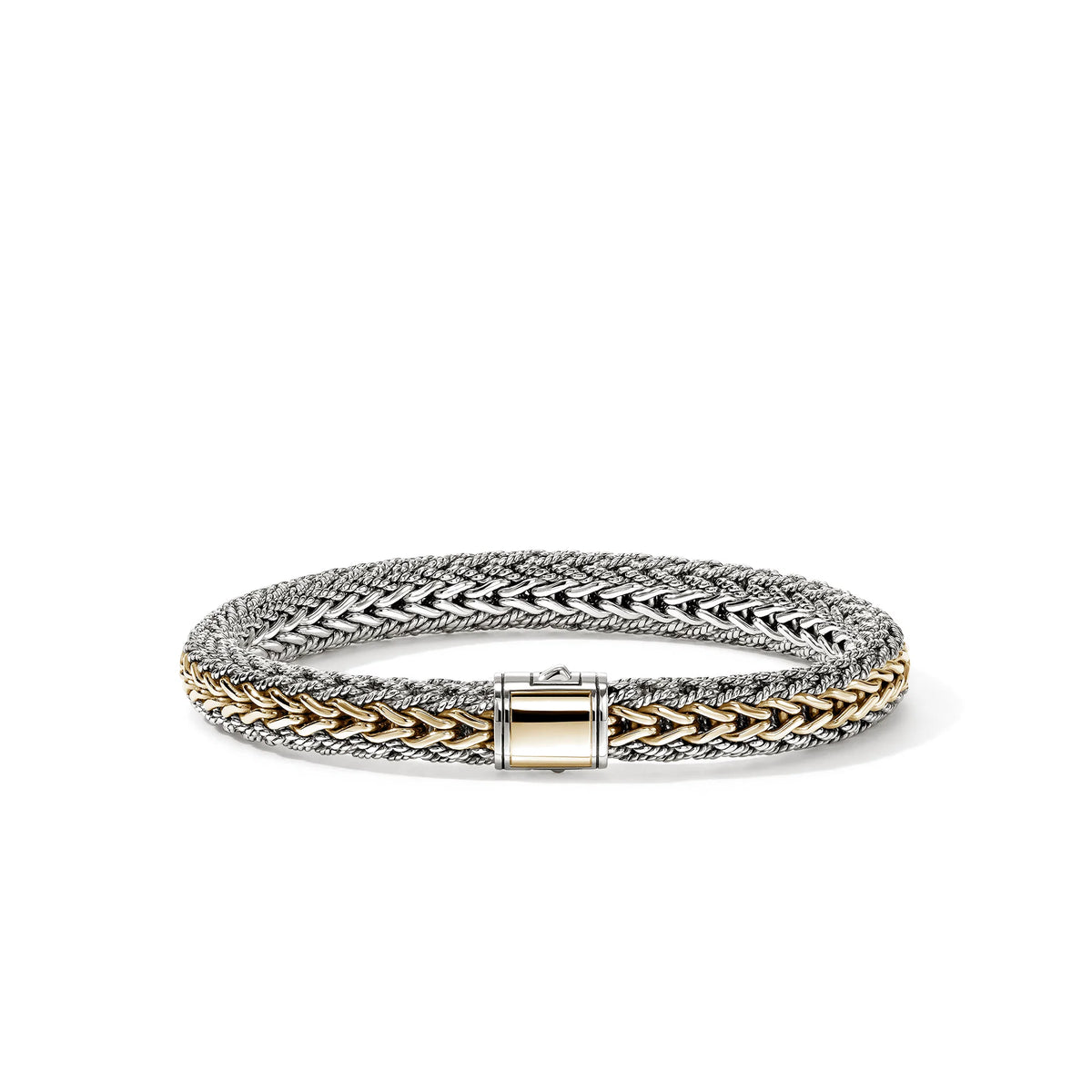 John Hardy Icon Bracelet, Reversible, Gold, Sterling Silver, 8MM