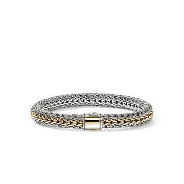 John Hardy Icon Bracelet, Reversible, Gold, Sterling Silver, 8MM