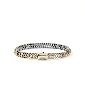 John Hardy Icon Bracelet, Reversible, Gold, Sterling Silver, 6.5MM