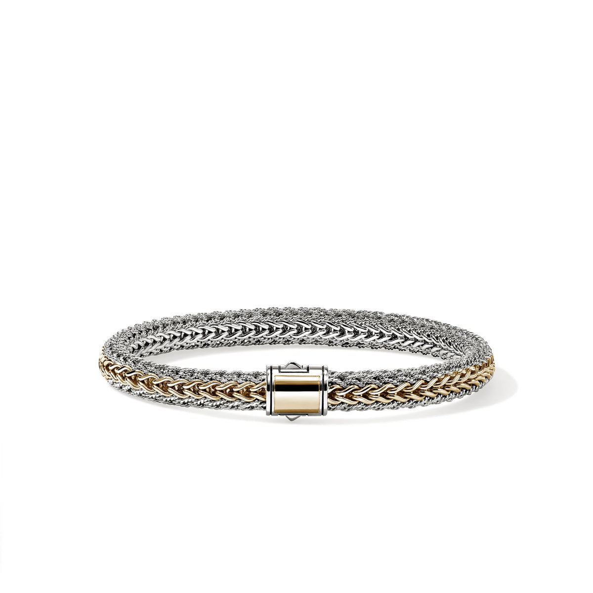 John Hardy Icon Bracelet, Reversible, Gold, Sterling Silver, 6.5MM