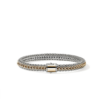 John Hardy Icon Bracelet, Reversible, Gold, Sterling Silver, 6.5MM