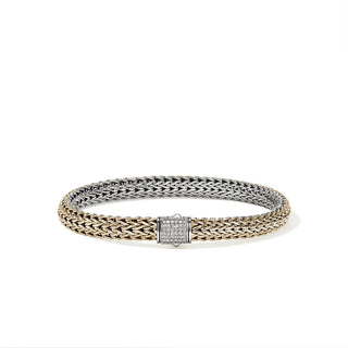 John Hardy Icon Bracelet, Reversible, Gold, Sterling Silver, Diamonds, 6.5MM thumbnail