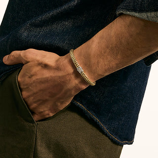 John Hardy Icon Bracelet, Reversible, Gold, Sterling Silver, Diamonds, 6.5MM thumbnail