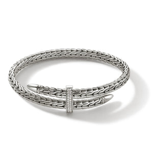 Spear Flex Cuff, Sterling Silver, Diamonds