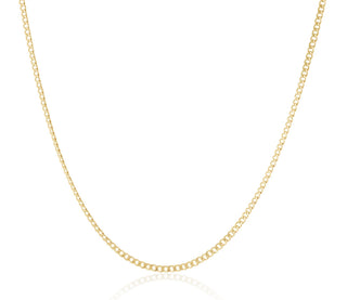 18K Yellow Gold Curb Link Chain 22+2" thumbnail