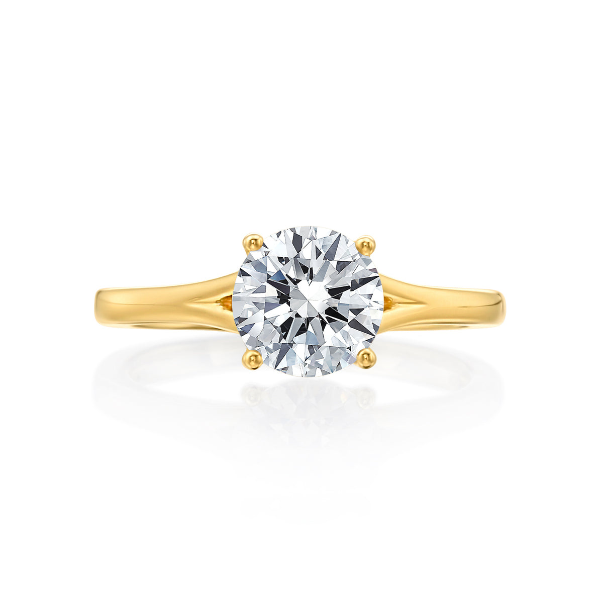 River North Round Solitaire Split Shank Wedding Ring