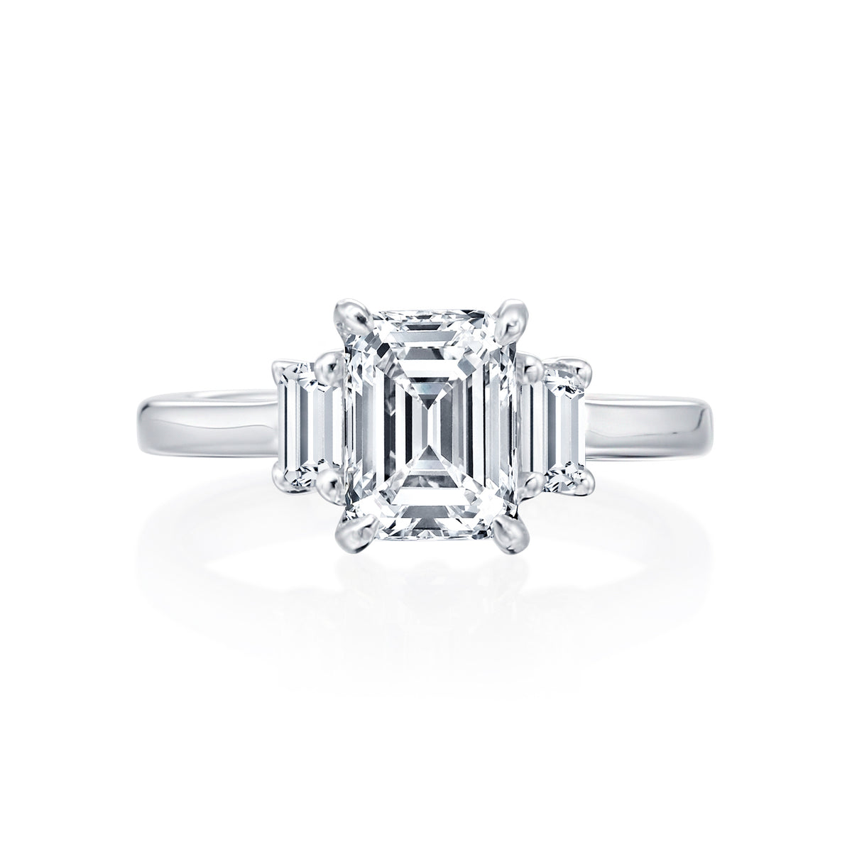 Gold Coast 3 Stone Emerald Wedding Ring