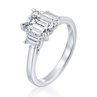 Gold Coast 3 Stone Emerald Wedding Ring thumbnail