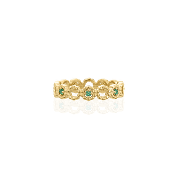 Scalloped Ring With Stones