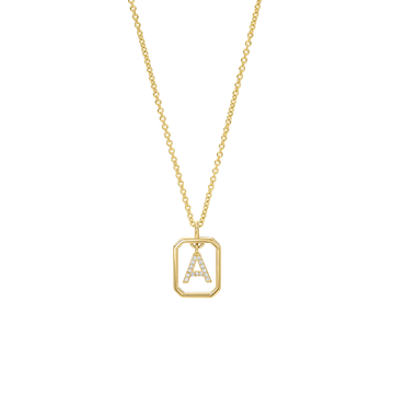 Customizable Initial in Frame Necklace