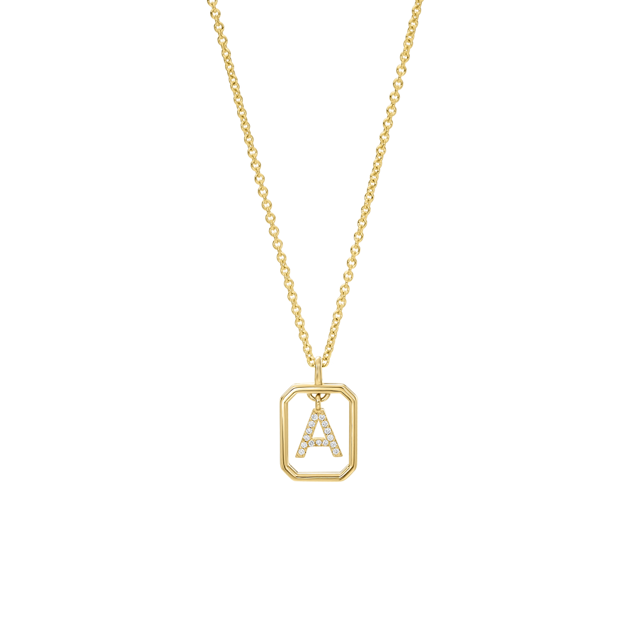 Customizable Initial in Frame Necklace