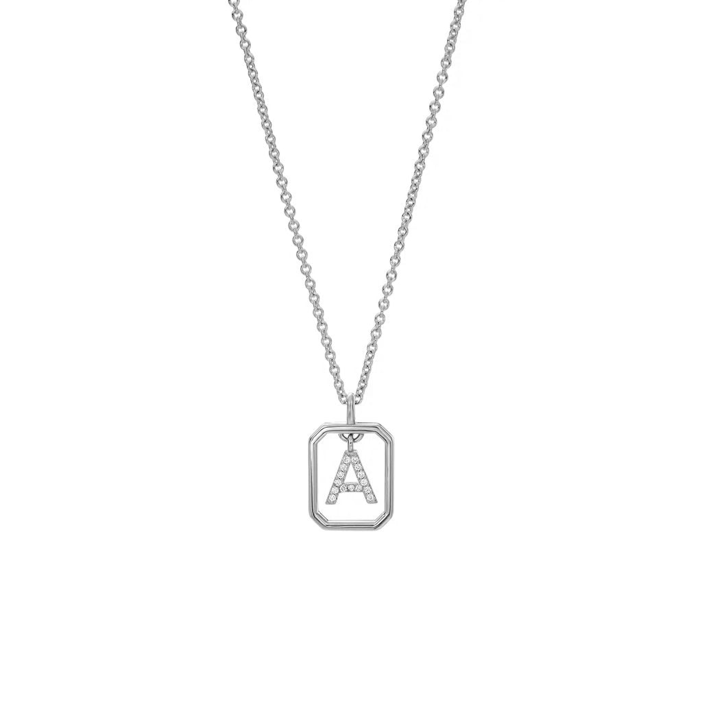 Customizable Initial in Frame Necklace