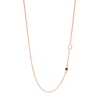 Initial and Gemstone Necklace thumbnail