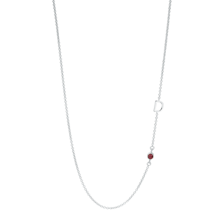 Initial and Gemstone Necklace thumbnail
