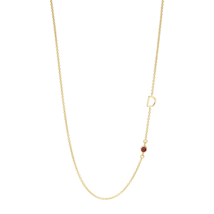 Initial and Gemstone Necklace