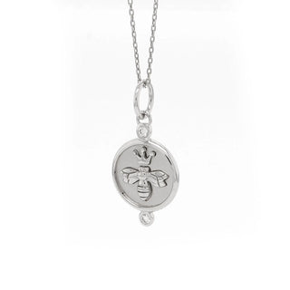 "Queen Bee" Sterling Silver Necklace with White Sapphires thumbnail