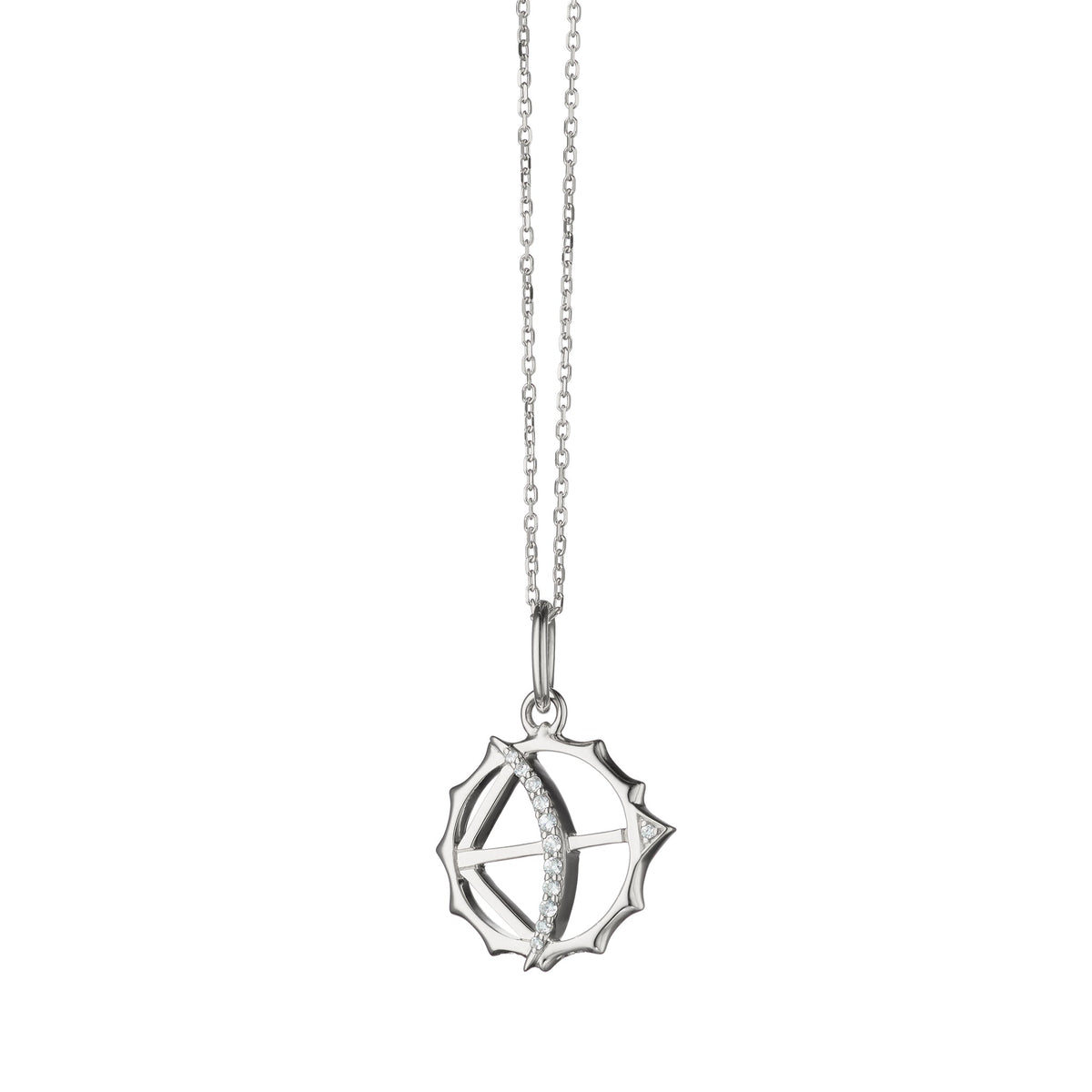 MINI "APOLLO" STERLING SILVER CHARM WITH SAPPHIRES - STRENGTH