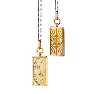 SUN, MOON AND STARS MEDALLION WITH DIAMONDS