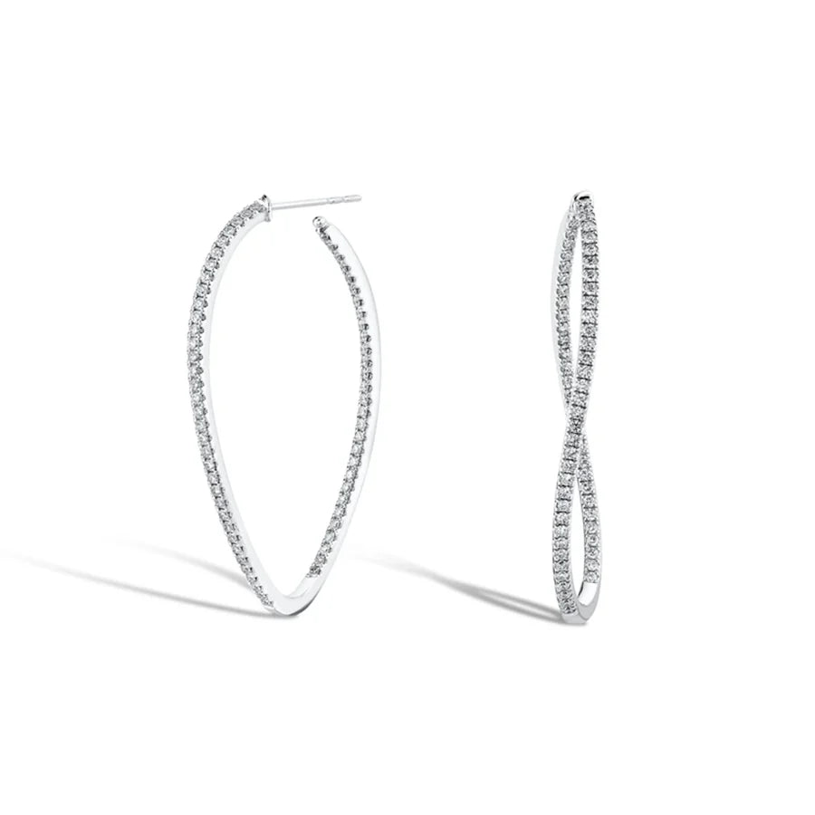 Shared Prong Twist Hoops 2.02-2.11ctw Large