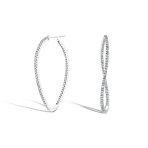 Shared Prong Twist Hoops 2.02-2.11ctw Large