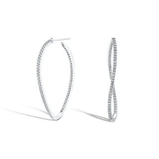 Shared Prong Twist Hoops 2.02-2.11ctw Large thumbnail