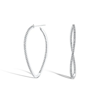 Shared Prong Twist Hoops 2.02-2.11ctw Large