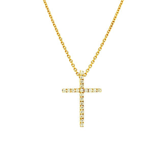 18K Yellow Gold Cross Pendant with Diamonds thumbnail