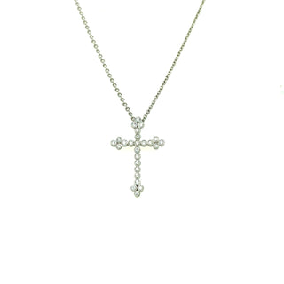18K White Gold Cross Pendant with Diamonds thumbnail