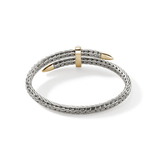 John Hardy Spear Flex Cuff, Sterling Silver, Gold, Diamonds, 5.5MM thumbnail