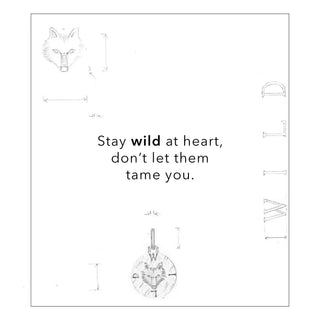 "Wild" Wolf Sterling Silver Intaglio Necklace with White Sapphires thumbnail