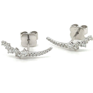 18K White Gold Diamond Earring Climbers thumbnail