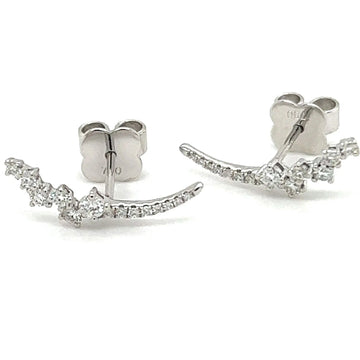 18K White Gold Diamond Earring Climbers