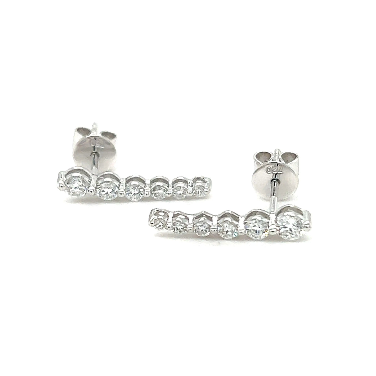 18K White Gold Diamond Stud Climbers