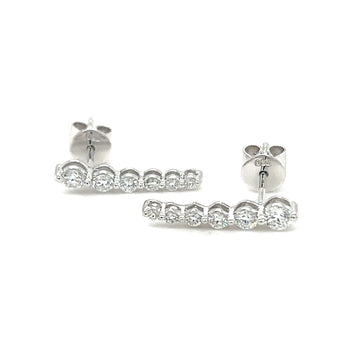 18K White Gold Diamond Stud Climbers