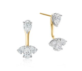 One of One Triple Pear Diamond Ear Jackets thumbnail
