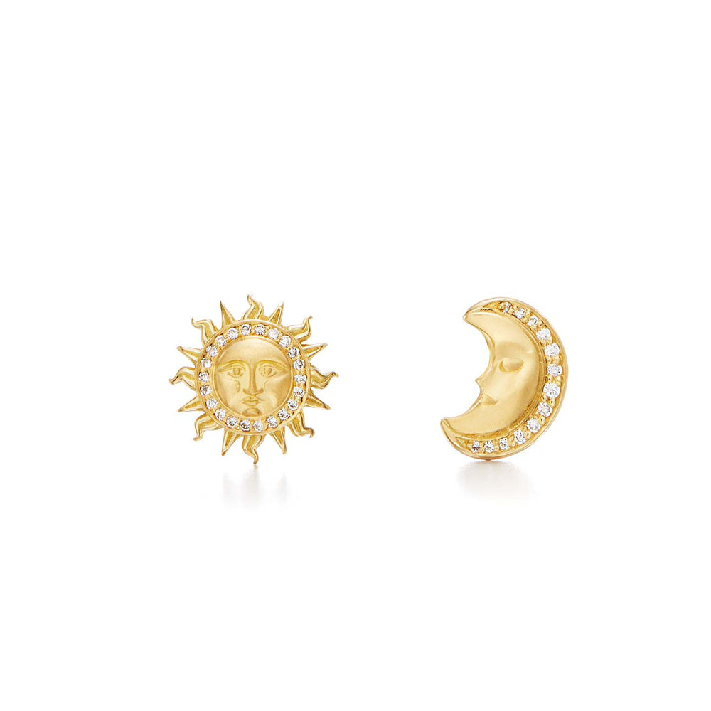 18K Sole Luna Post Earring