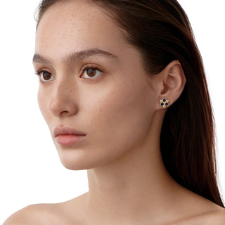 18K Blue Sapphire Trio Earrings thumbnail