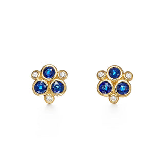 18K Blue Sapphire Trio Earrings thumbnail